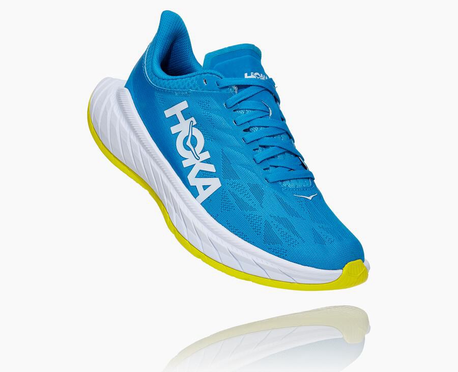 Hoka One One Tenisky Damske Modre/Biele - Carbon X 2 - 60197-NMBH